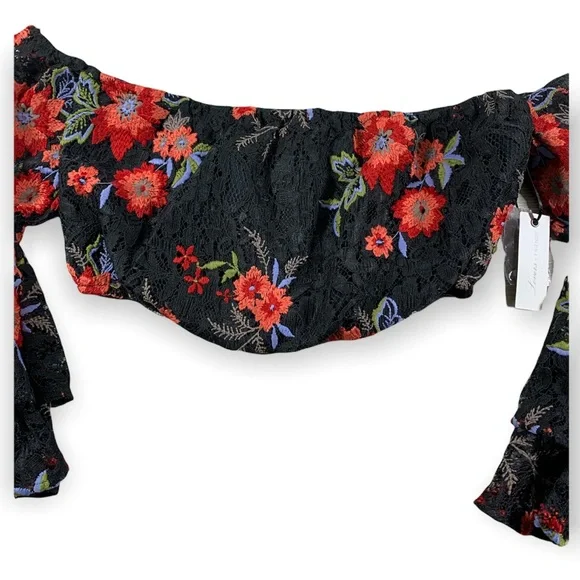 Lovers + Friends Off The Shoulder Ella Embroidered Crop Size XXS - Picture 6 of 7